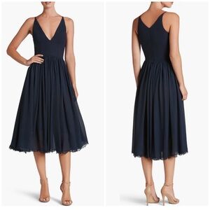 NEW Dress the Population Alicia Mixed Media Midi Dress